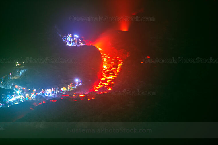 Lava en Volcán de Pacaya