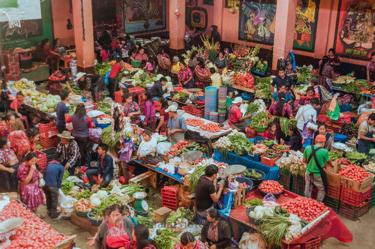 Mercado de verduras de Chichicastenango