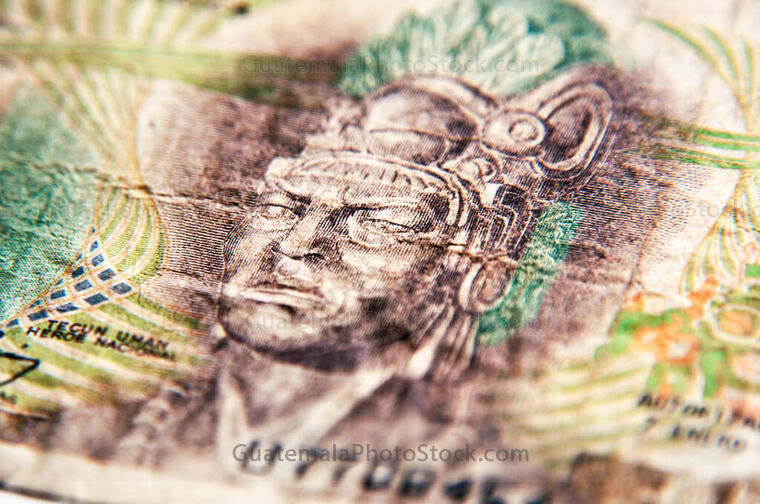 Detalle de billete de cincuenta centavos de quetzal