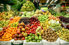 Venta de frutas en el mercado central